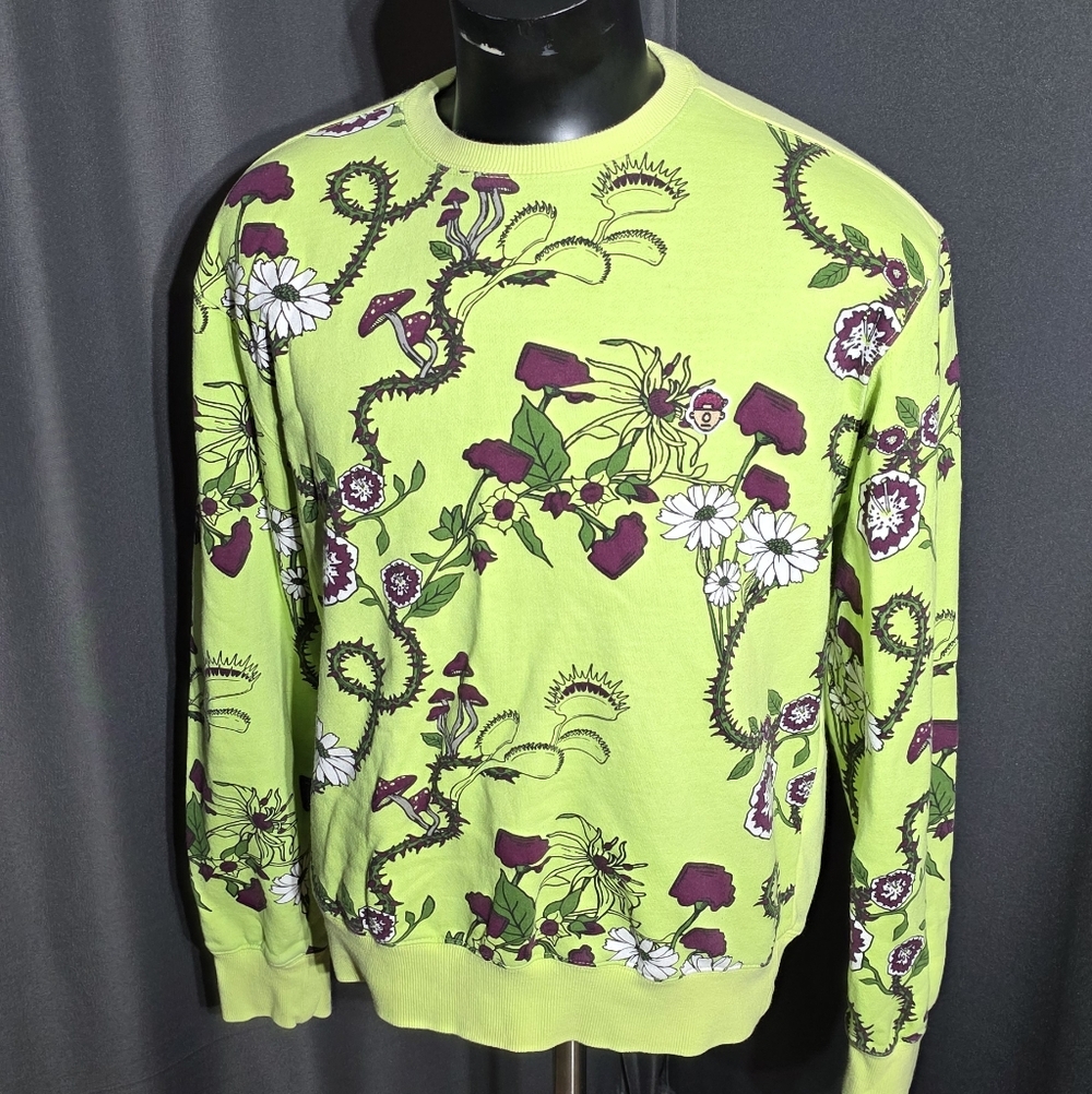 Trukfit Lil Wayne Floral Lime Green Sweatshirt MEDIUM